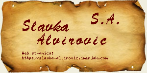 Slavka Alvirović vizit kartica